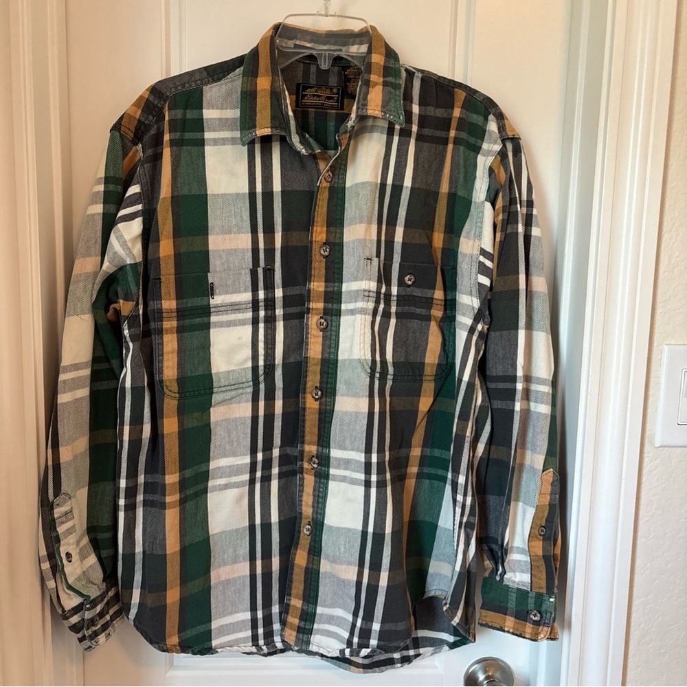 Eddie Bauer McKinley Flannel Plaid Button Down Shirt Men’s